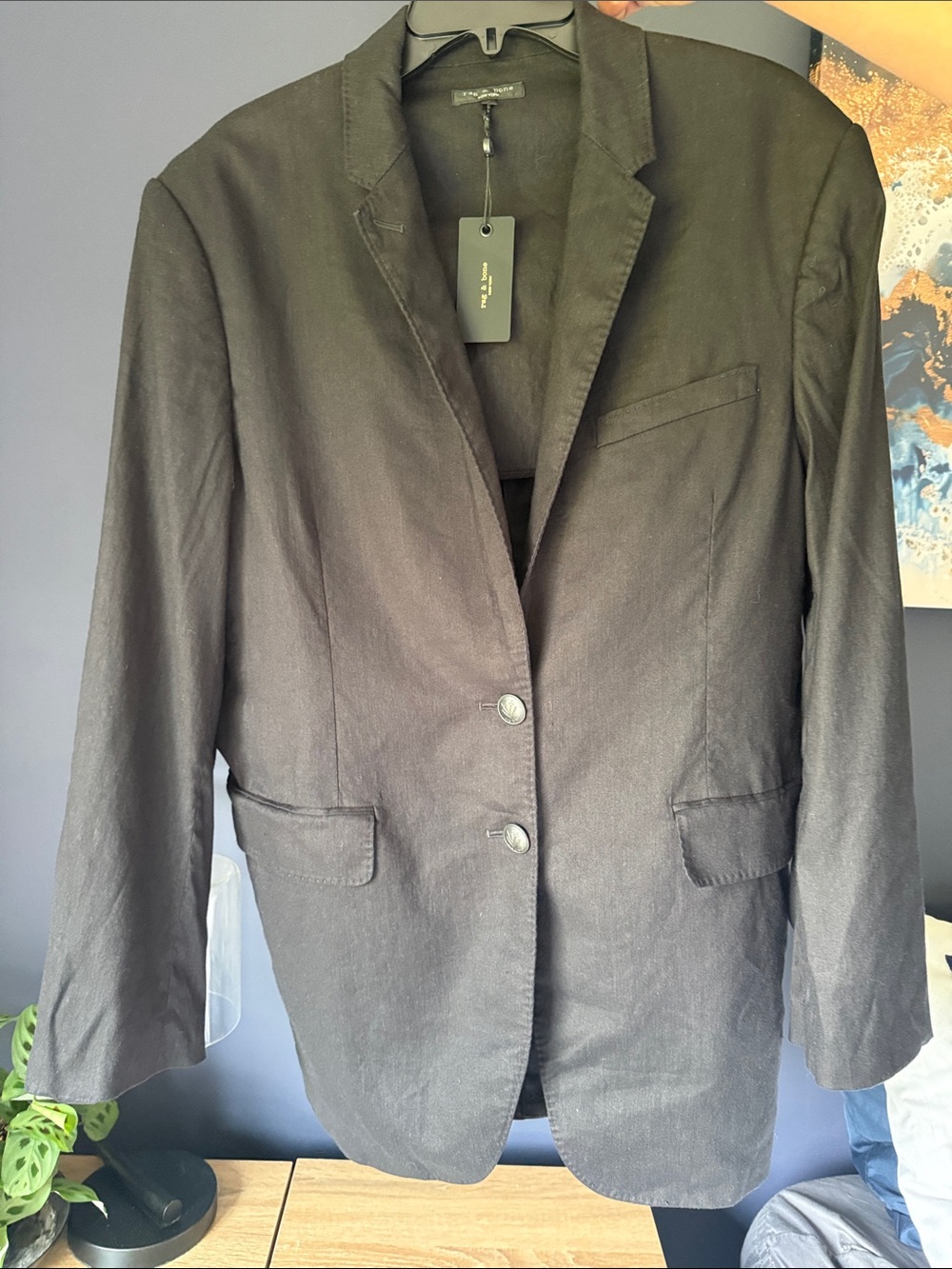 rag & bone Black Single-Breasted Women's over sized Blazer Sz 8 gorgeous NWT